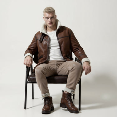 Chaqueta de cuero de chancho